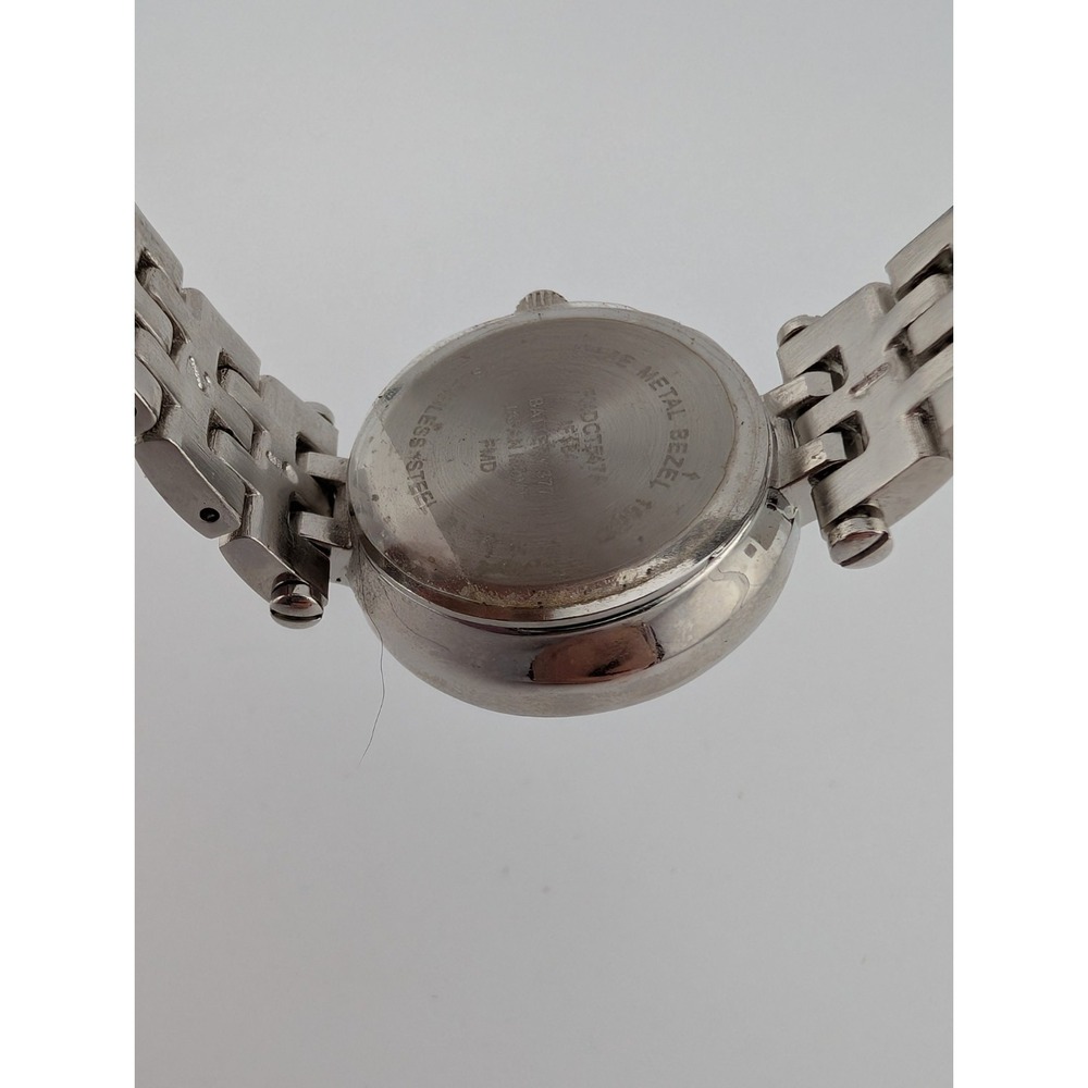 Women's Quartz Watch Silver 26mm Case Crystal Bezel 7" Band- New Battery - Picture 7 of 7